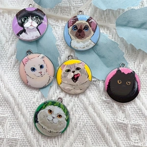 Jewelry Making - 10pcs cartoon animal cat enamel jewelry