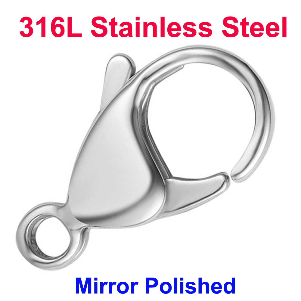 Jewelry Making Materials - 20/30/40 316L Stainless Steel Lobster Clasps