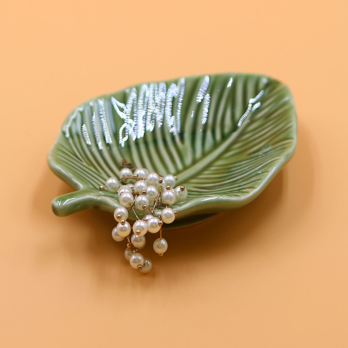 Jewelry Making Tray - 1Pcs Leaf-Shaped Jewelry Organizer Tray for