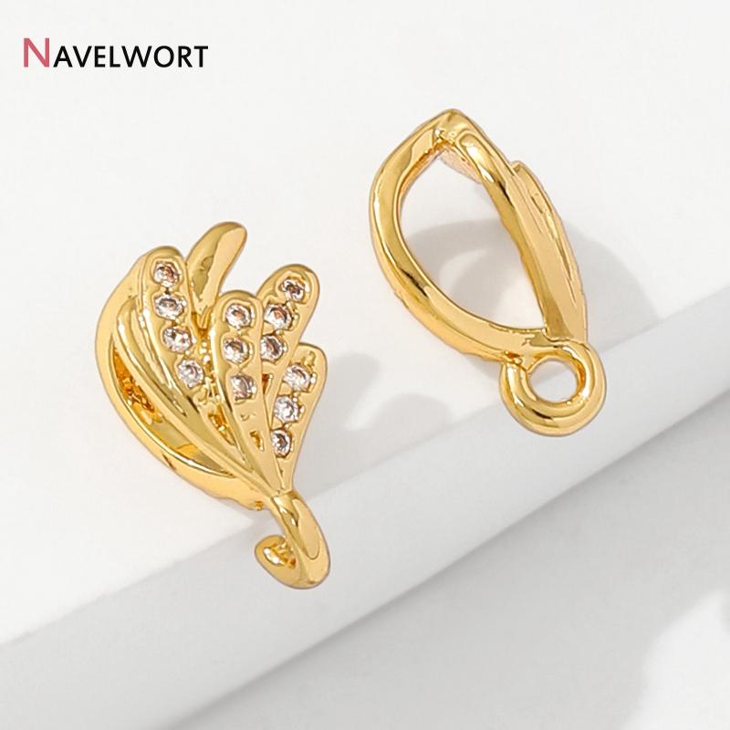 Jewelry Making Materials - 18K Gold Plated Brass With Zircon