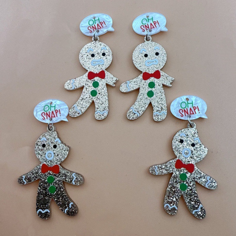 Jewelry Making - 10pcs Cute Christmas Gingerbread Man Pendant,