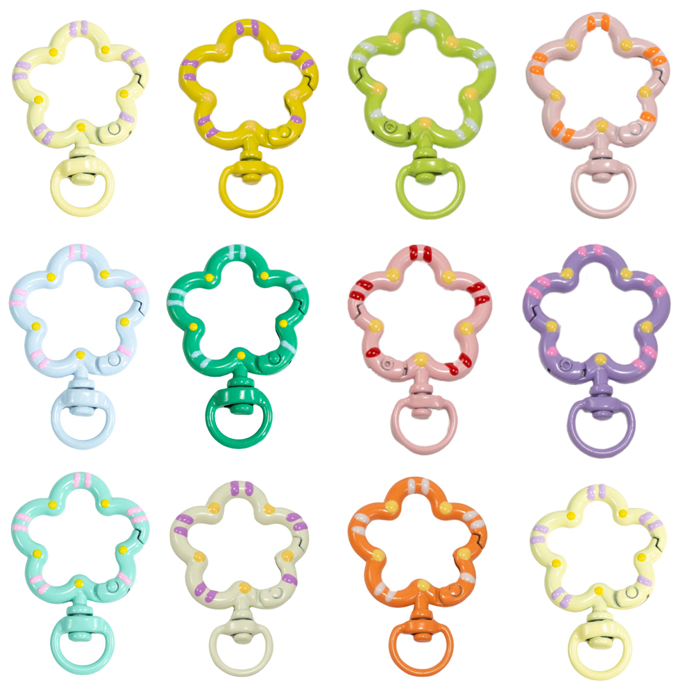 Jewelry Making Materials - 5pcs Flower Metal Lobster Claw Clasps