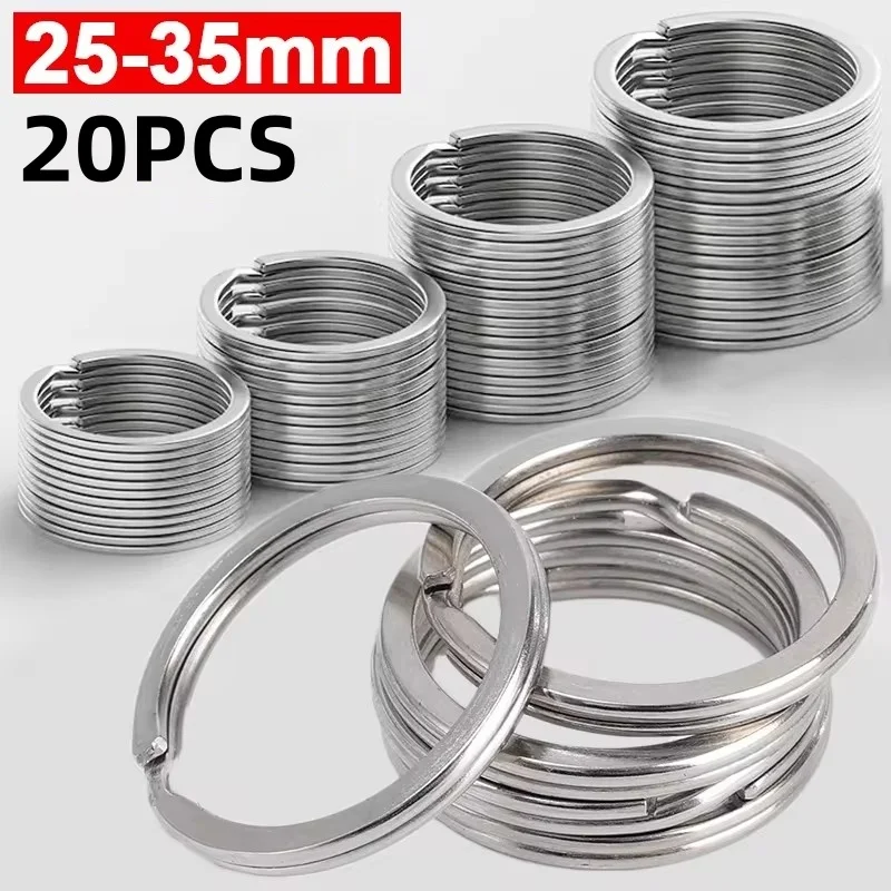 Jewelry Making - 20pcs Stainless Steel Key Rings Polished
