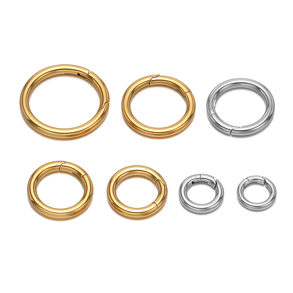 Jewelry Making Materials - 2Pcs/Lot Round Spring Clasps Stainless Steel