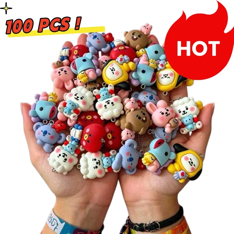 Jewelry Making - 7pcs BT21 Resin Cartoon Charm DIY