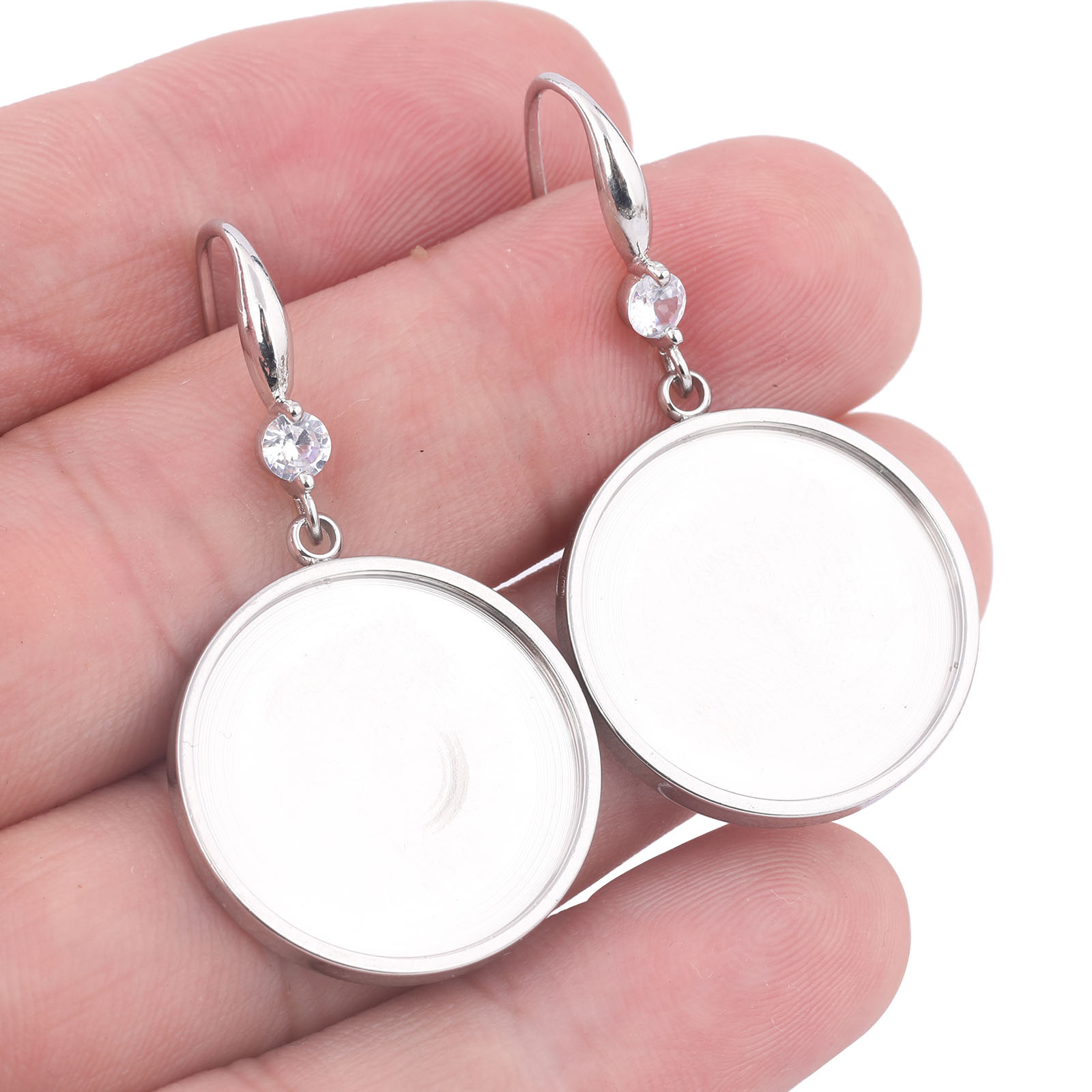 Jewelry Making Tray - 6pcs Stainless Steel Fit 20mm Cabochon