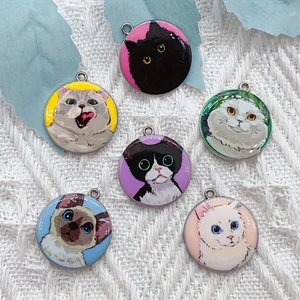 10pcs cartoon animal cat ename - Jewelry Making recension och pris
