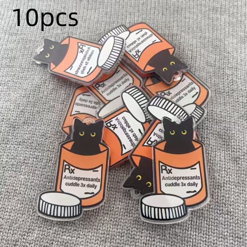 10pcs acrylic medicine cat pen - Jewelry Making recension och pris
