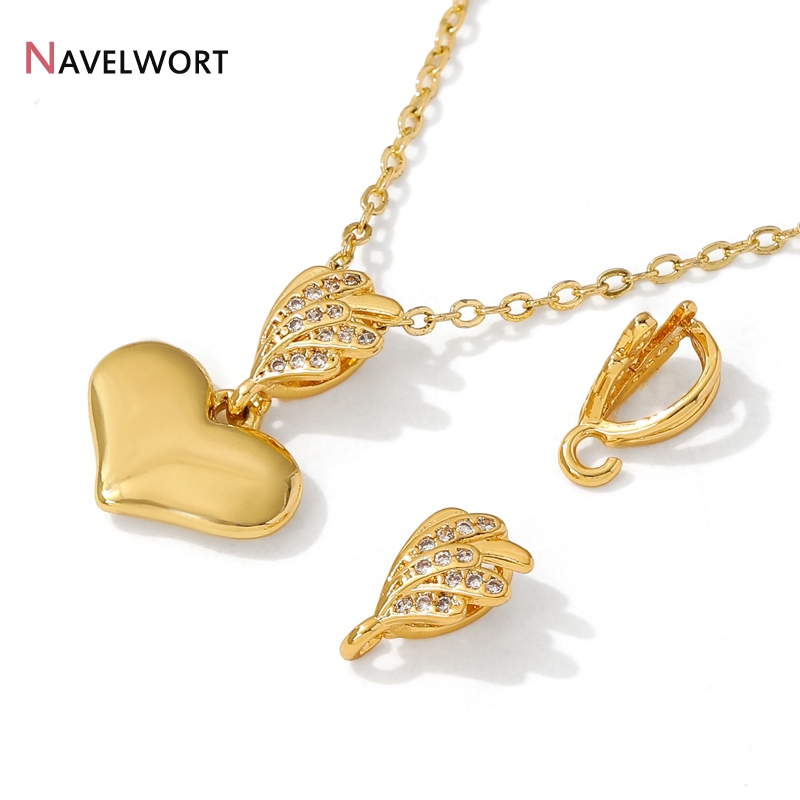 18K Gold Plated Brass With Zir - Jewelry Making Materials recension och pris