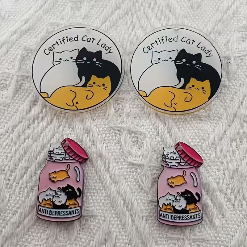 10pcs acrylic cute cat pendant - Jewelry Making recension och pris