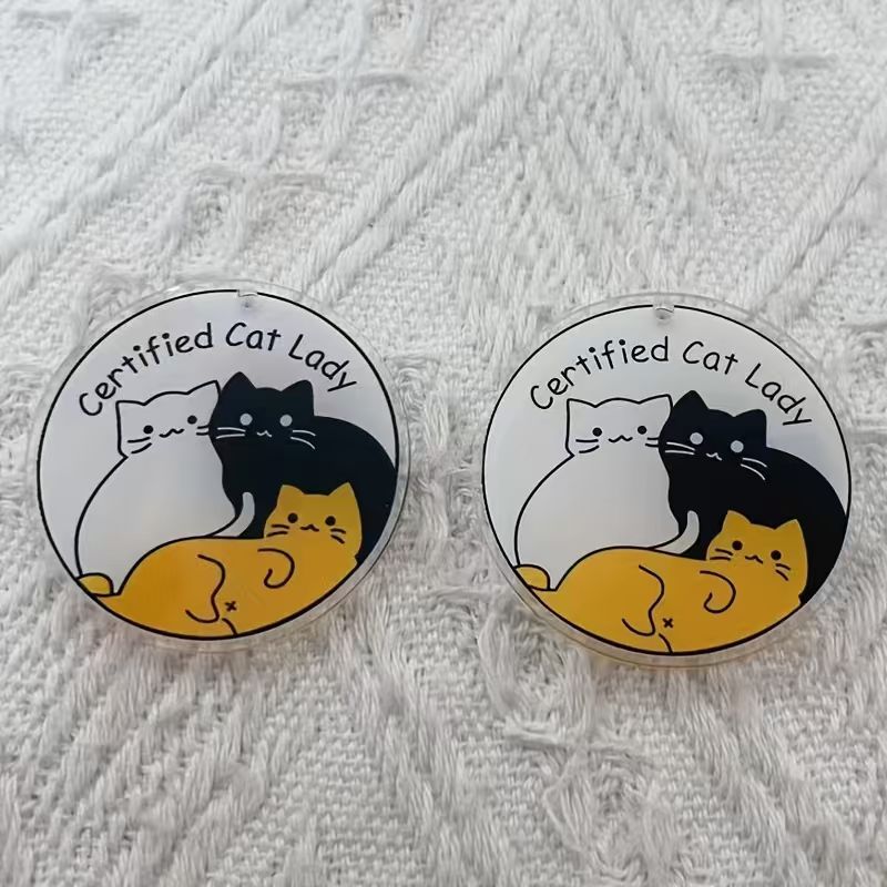 10pcs acrylic cute cat pendant - Jewelry Making recension och pris