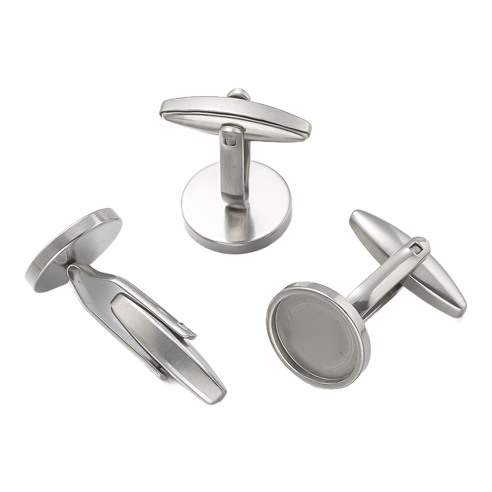 5Pcs Stainless Steel Cufflinks - Jewelry Making Tray recension och pris