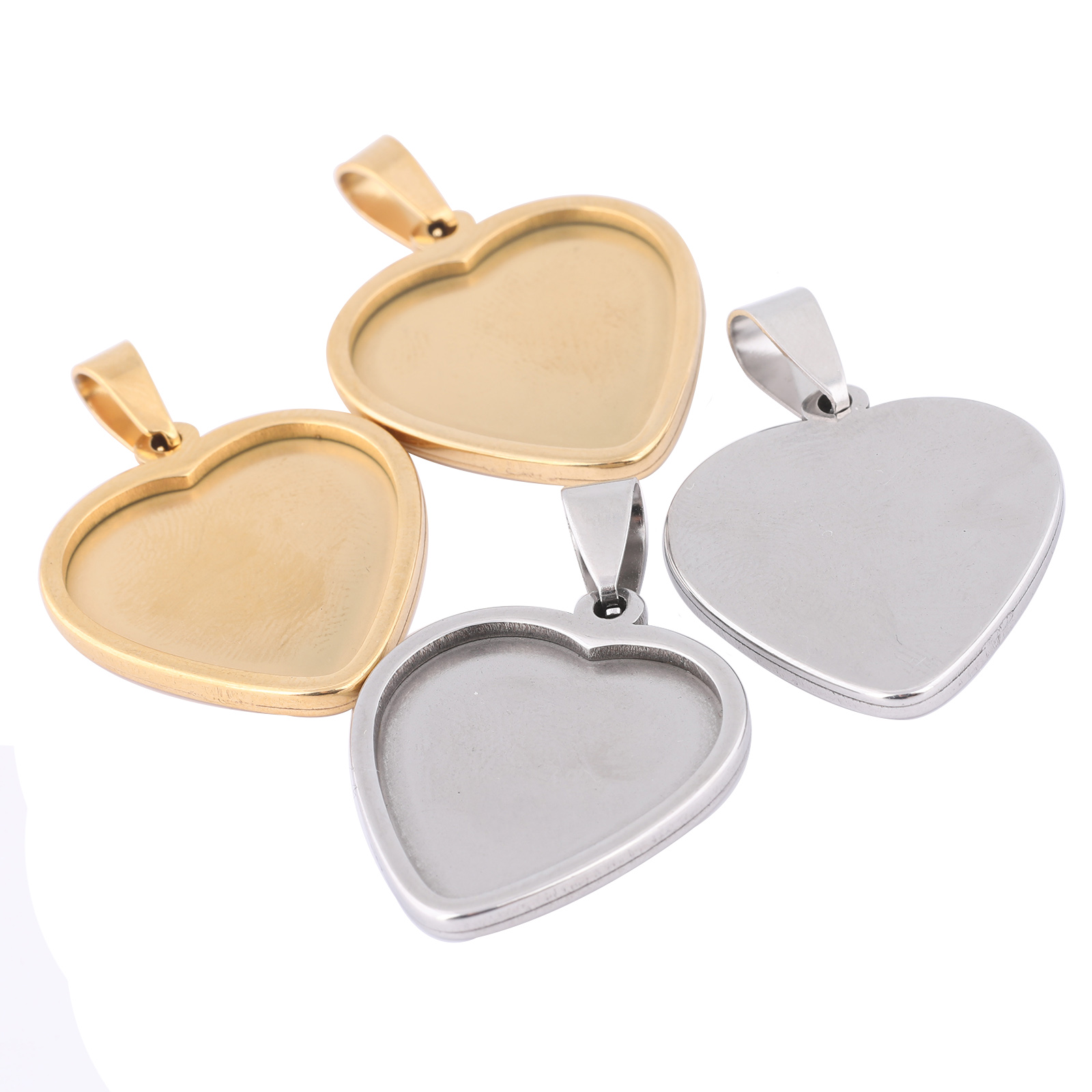 5pcs 20mm Heart Cabochon Trays - Jewelry Making Tray recension och pris
