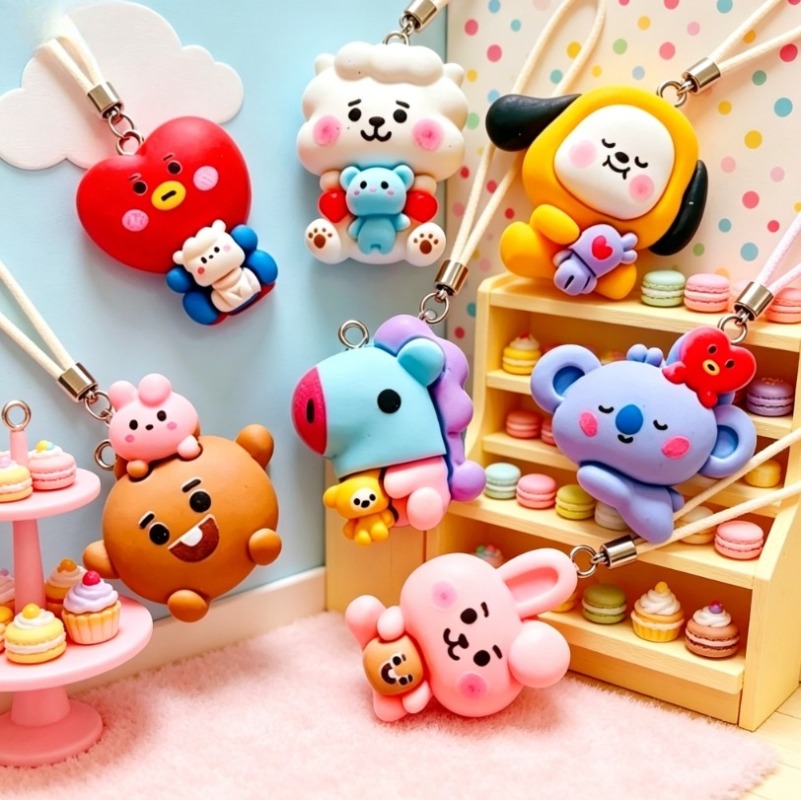 7pcs BT21 Resin Cartoon Charm  - Jewelry Making recension och pris
