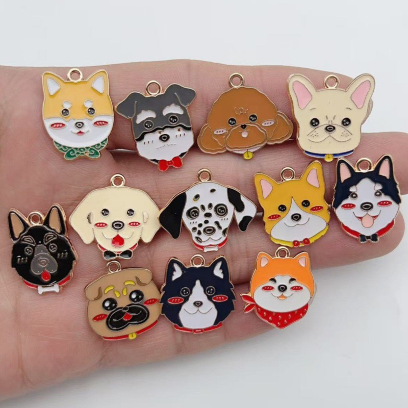 12pcs cartoon pet spotted dog  - Jewelry Making recension och pris