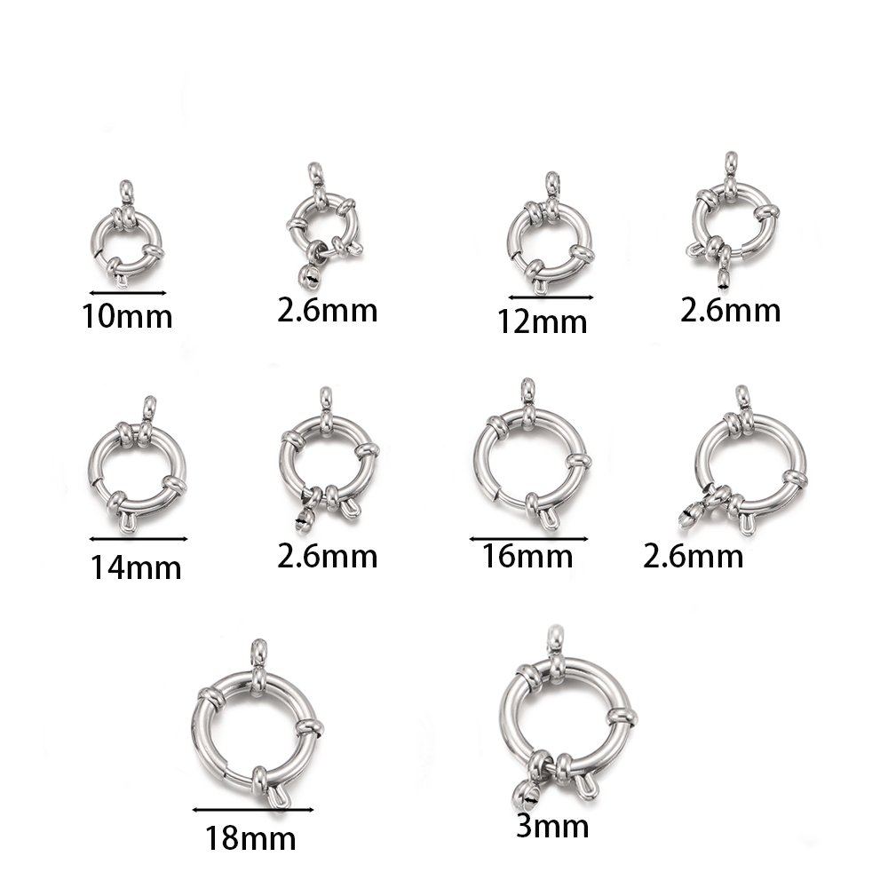 2pcs Stainless Steel Round Spr - Jewelry Making Materials recension och pris