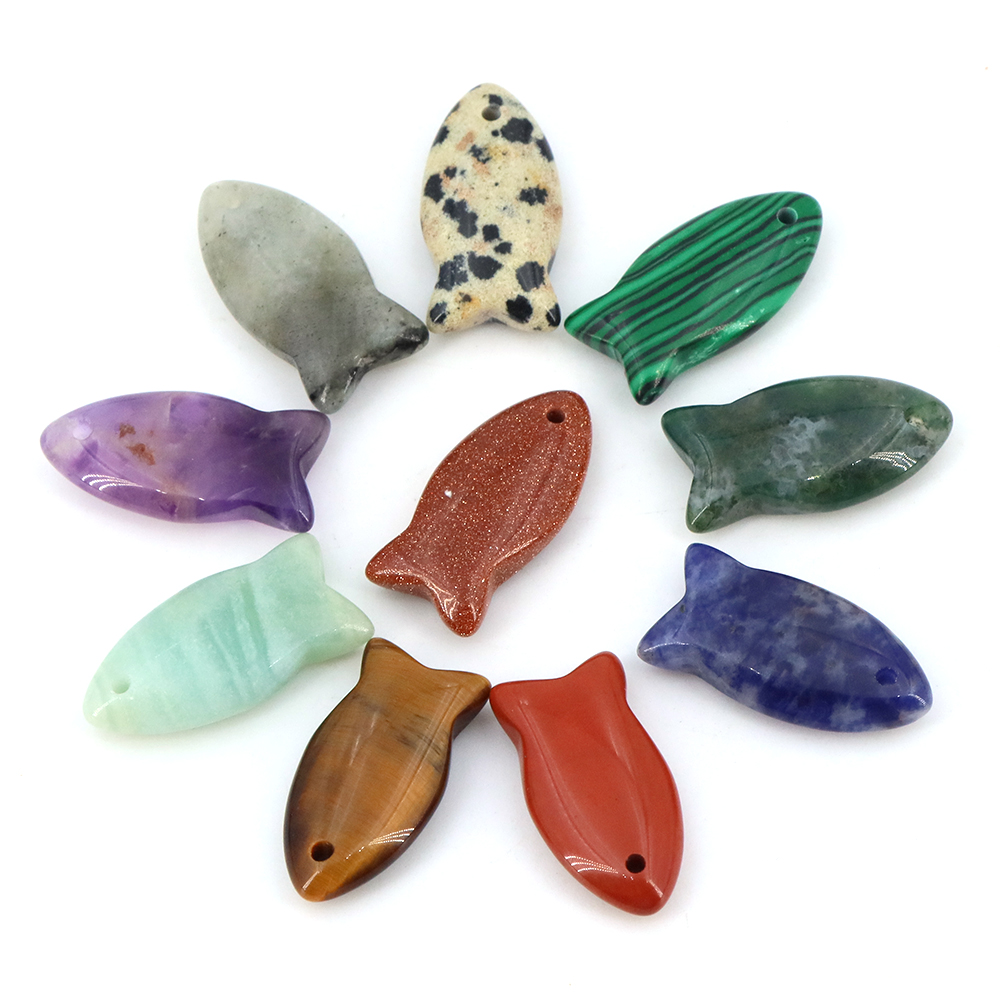 Cute Fish Beads Natural Stone  - Jewelry Making Gemstones recension och pris